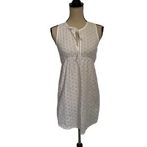 Elif for Jordan Taylor Eyelet Womens Coverup Dress Sz S Boho Beach Resort White